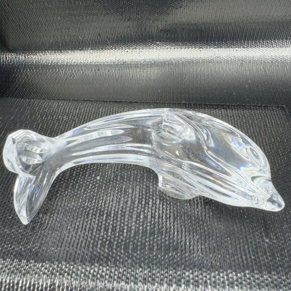 Vintage Waterford Clear Crystal Leaping Dolphin Figurine Paperweight VTG Marked - Picture 10 of 10